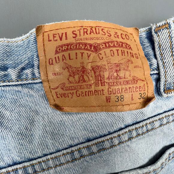 Levi’s 901 Vintage Distressed Jeans Men’s 38x32 Light Wash 2001 USA Grunge - Picture 7 of 10
